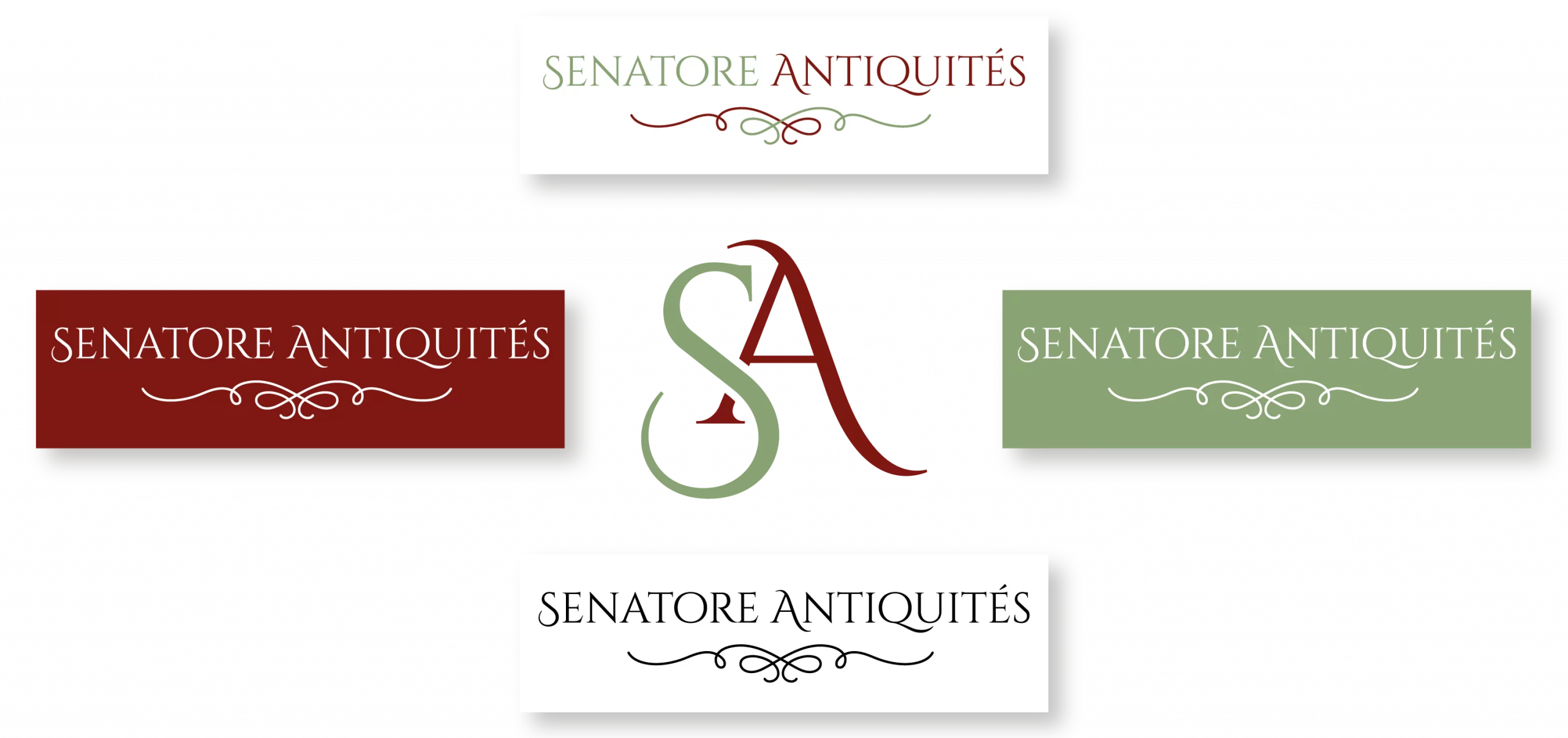 Créer un logo pour son activité professionnelle « Senatore Antiquités ». Celui-ci doit être simple et rappelé son secteur sans pour autant paraître vieillissant. 