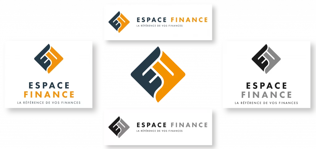 Créer un logo pour son activité professionnelle « Espace Finance ». Celui-ci doit être simple et structuré, pour être en accord avec son secteur d'activité qui inspire l'ordre et la confiance